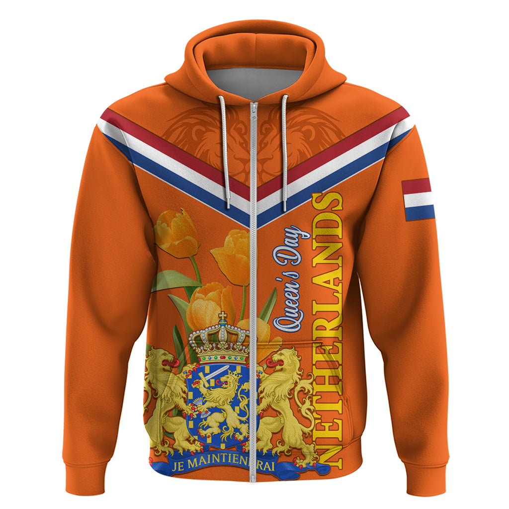 Netherlands Queen Day 2024 Hoodie Nederland Koningsdag Orange Tulips LT01