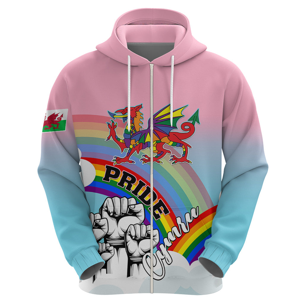 Pride Cymru Hoodie Welsh Dragon Rainbow Version LT01