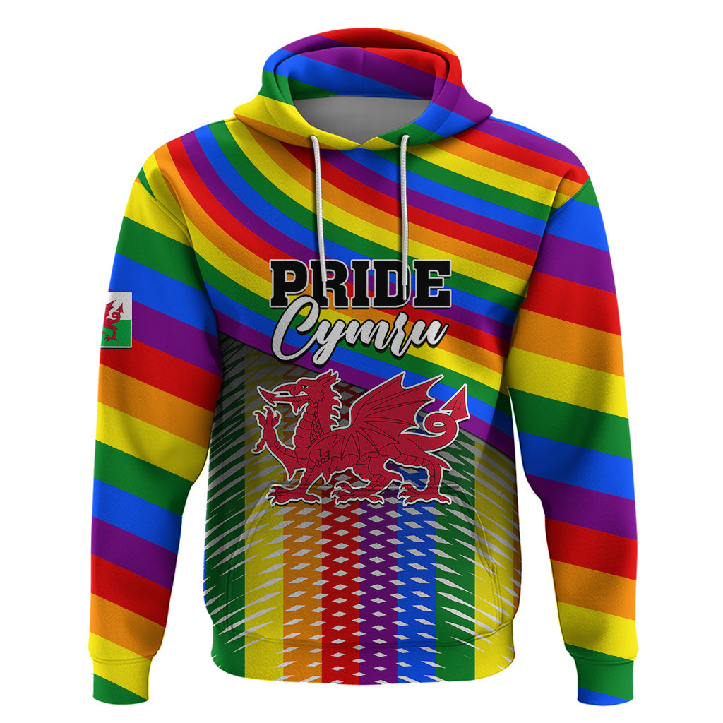 Personalised Pride Cymru Hoodie Love is Love Welsh Red Dragon LT01