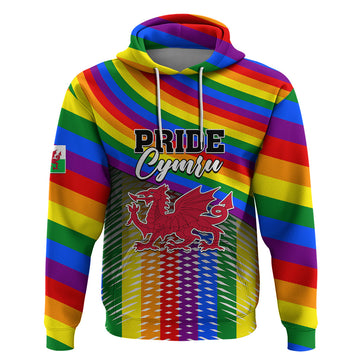 Personalised Pride Cymru Hoodie Love is Love Welsh Red Dragon LT01