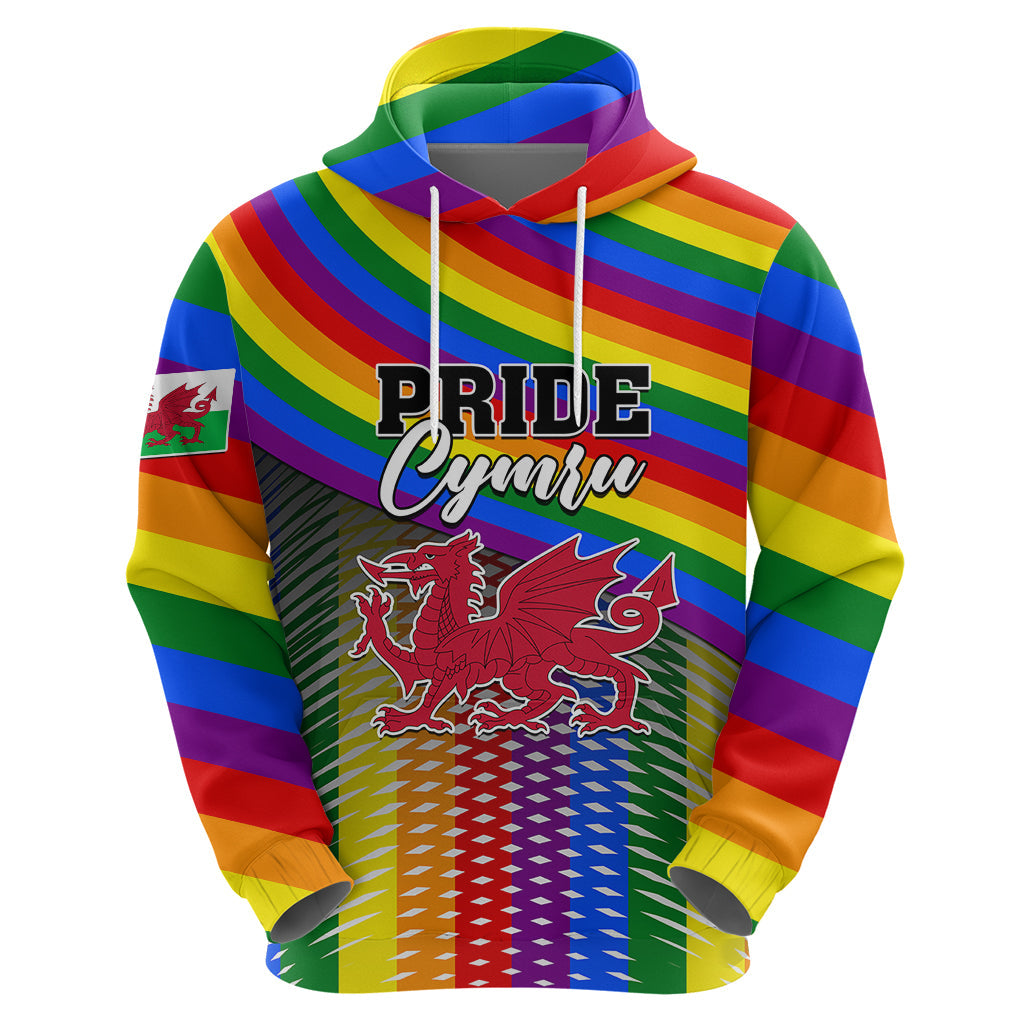 Personalised Pride Cymru Hoodie Love is Love Welsh Red Dragon LT01