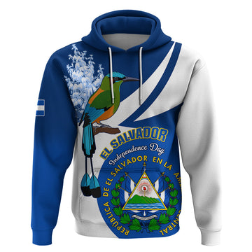 El Salvador Independence Day Hoodie Motmot With Flor De Izote LT01