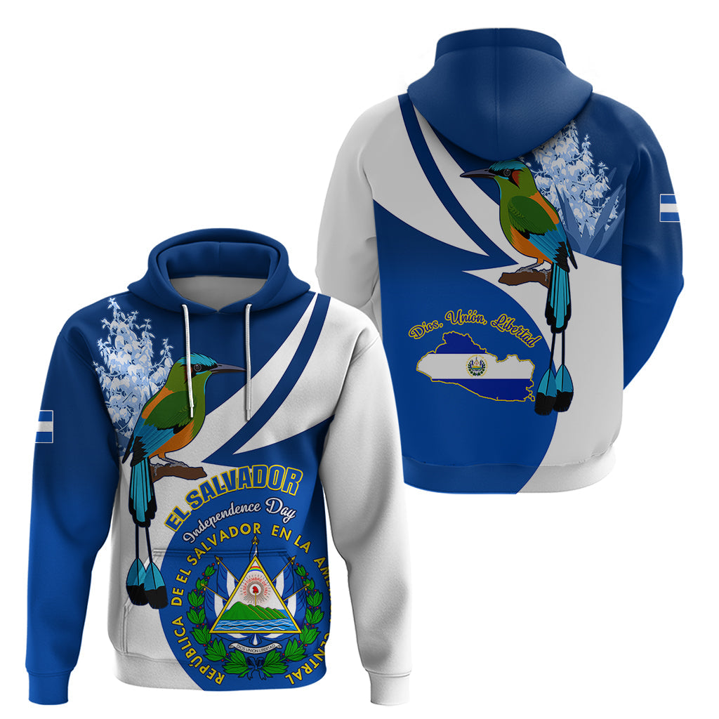El Salvador Independence Day Hoodie Motmot With Flor De Izote LT01