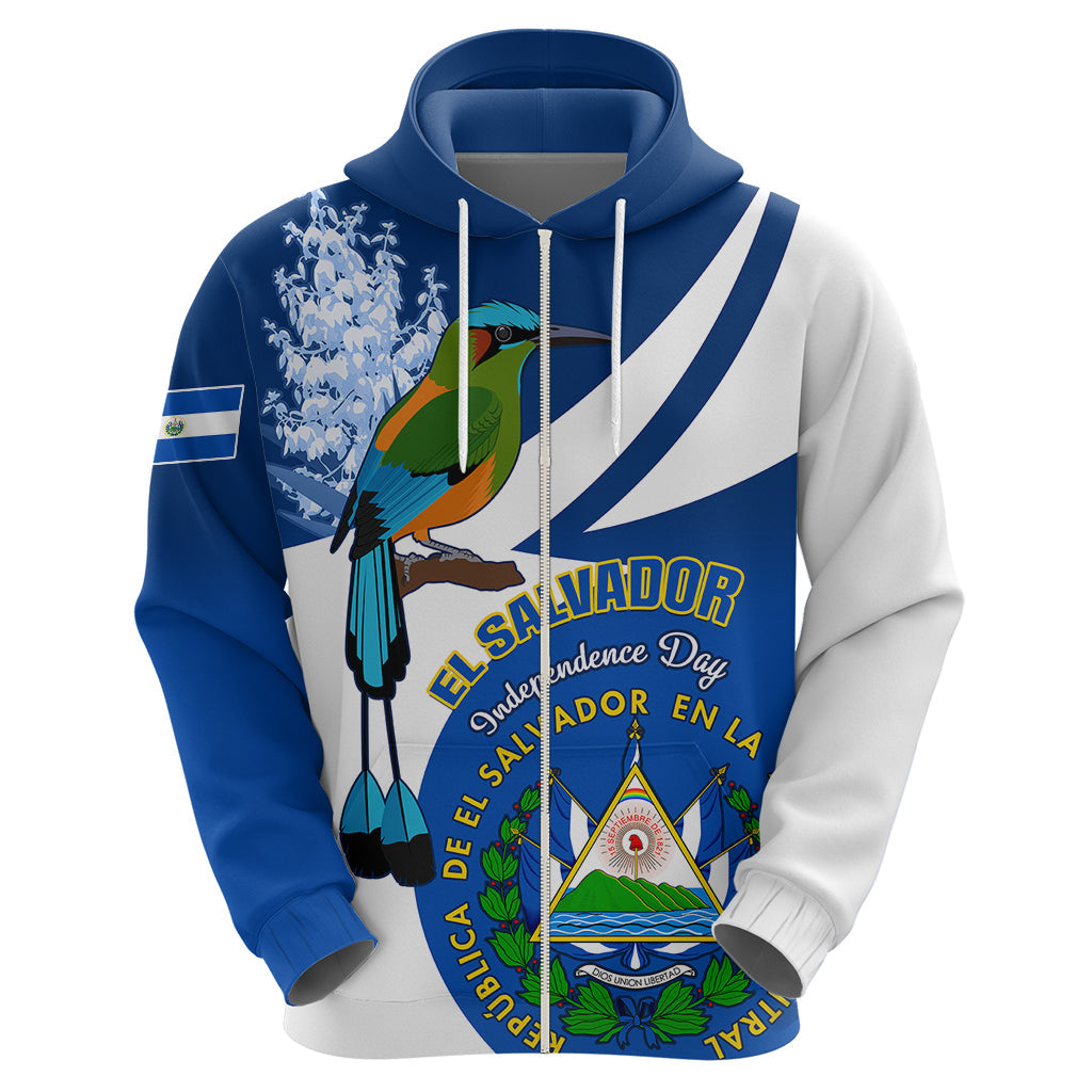 El Salvador Independence Day Hoodie Motmot With Flor De Izote LT01