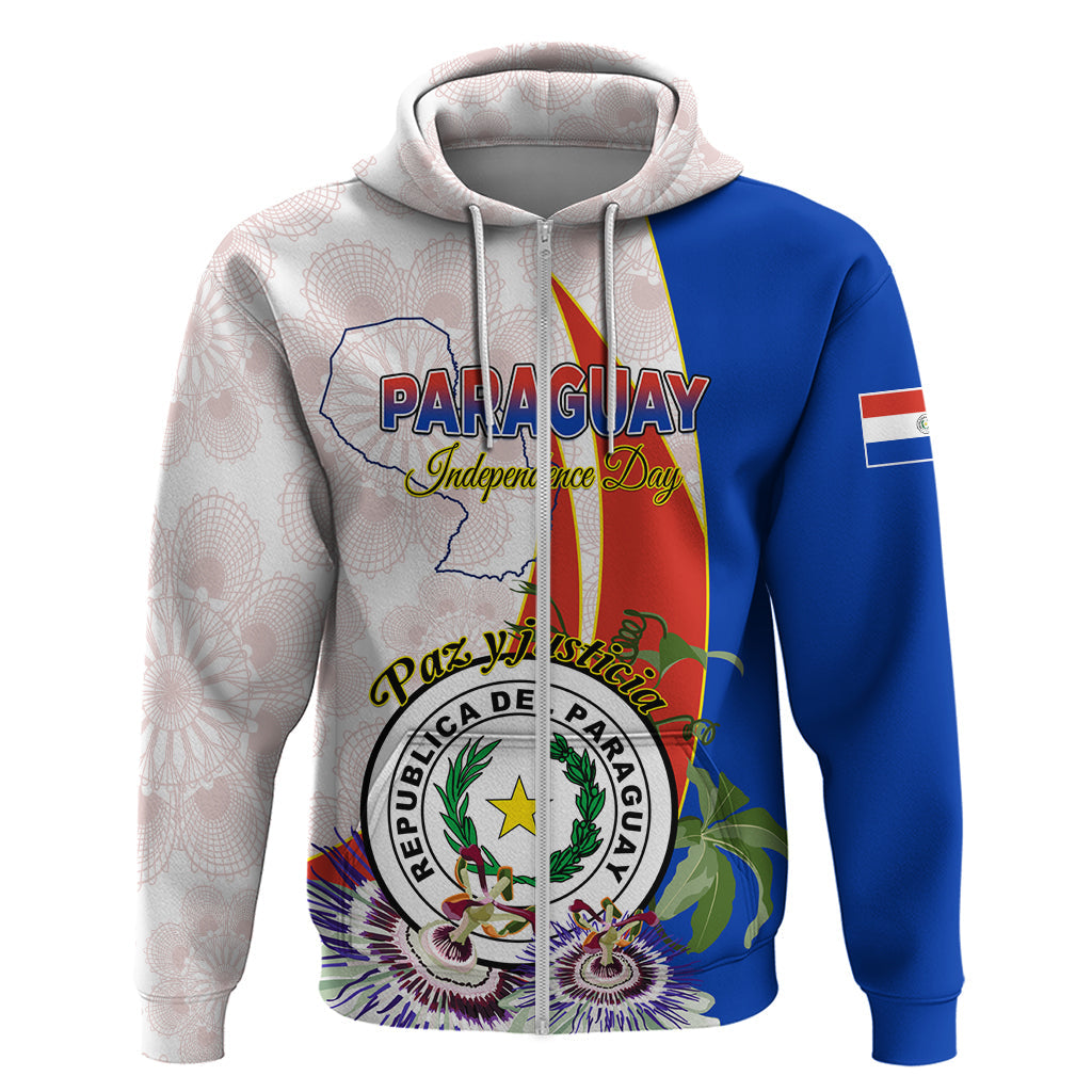 Paraguay Independence Day Hoodie Passion Flower Vintage Antique Naduti LT01