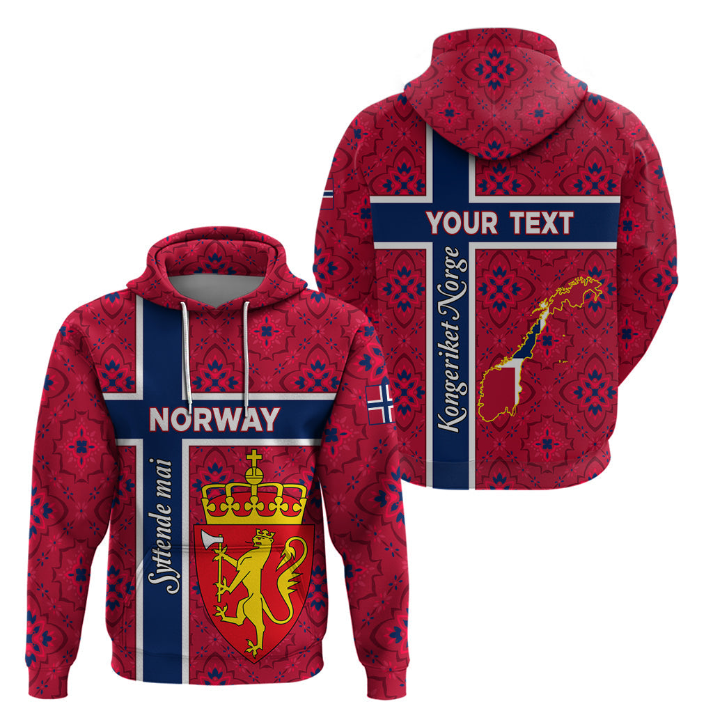 Norway Constitution Day Hoodie Norge Folk Pattern Flag Style LT01