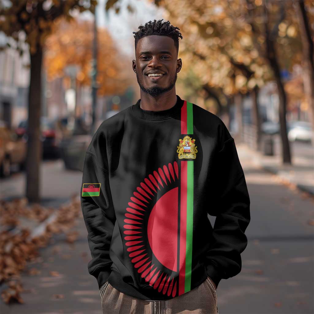 Personalized Malawi Sweatshirt with Coat of Arms Flag Style LT01