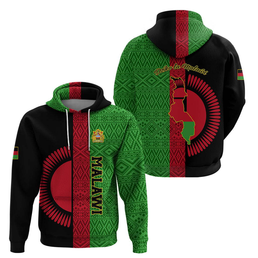 Malawi Hoodie With Coat Of Arms Mix African Pattern LT01