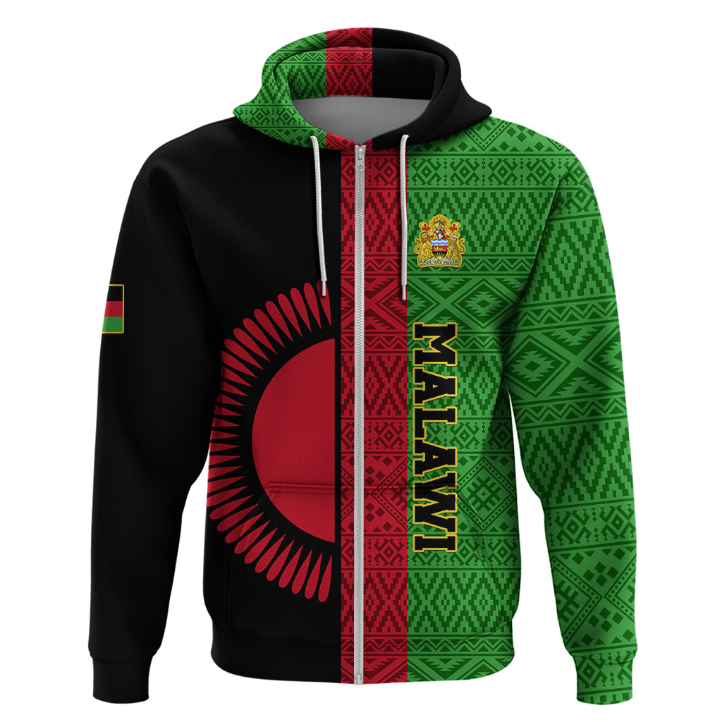 Malawi Hoodie With Coat Of Arms Mix African Pattern LT01