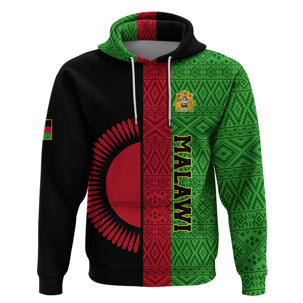 Personalised Malawi Hoodie With Coat Of Arms Mix African Pattern LT01
