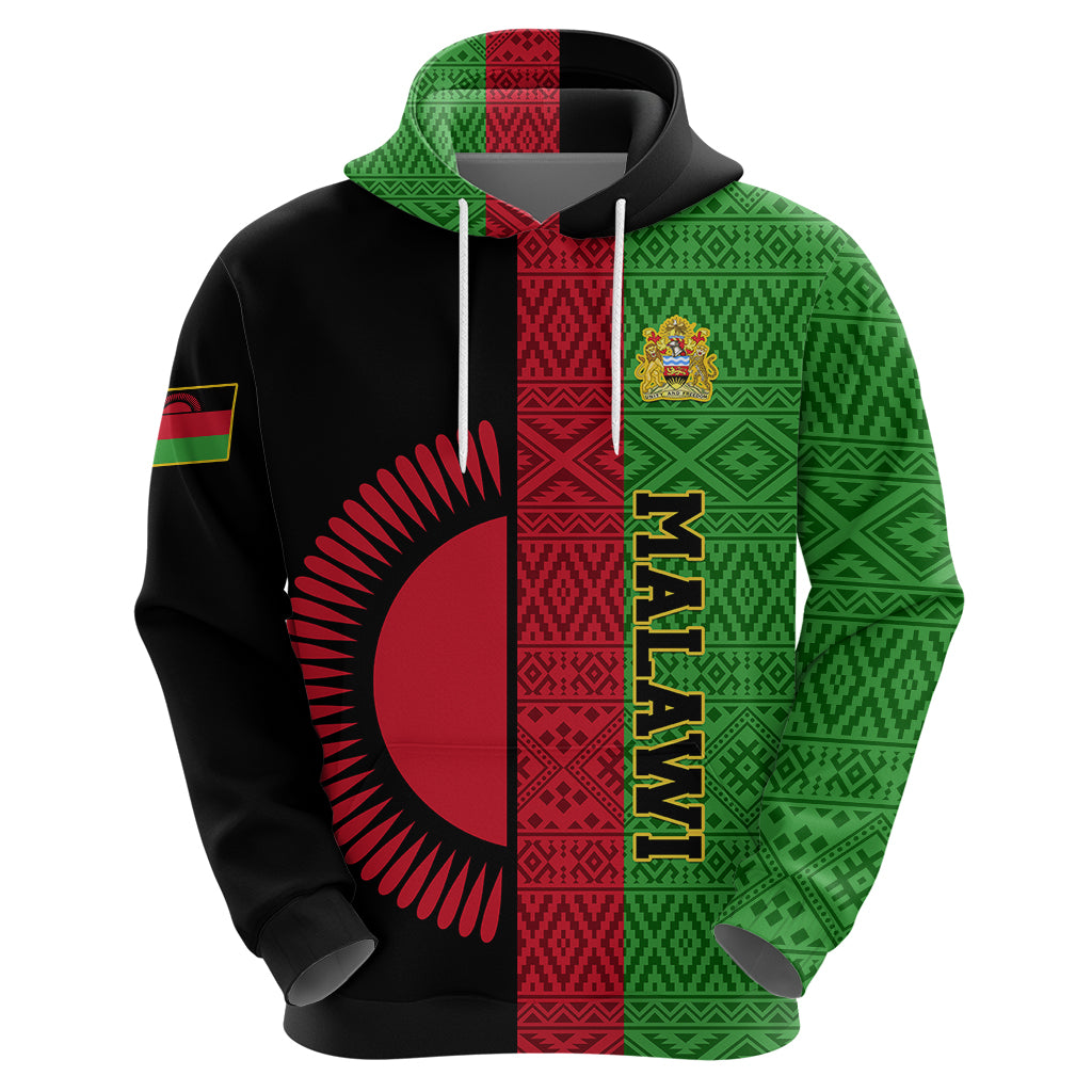 Personalised Malawi Hoodie With Coat Of Arms Mix African Pattern LT01