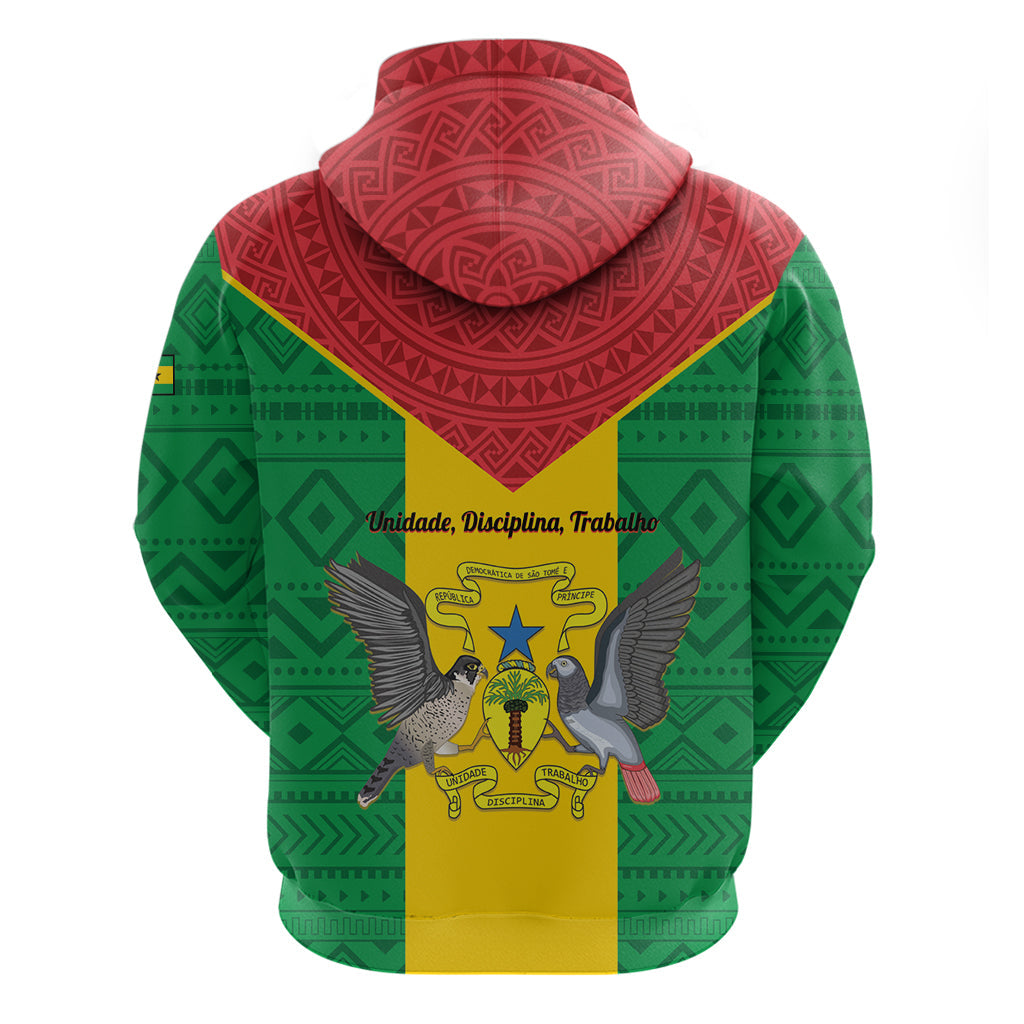 Sao Tome and Principe Independence Day Hoodie Coat Of Arms Mix African Pattern LT01