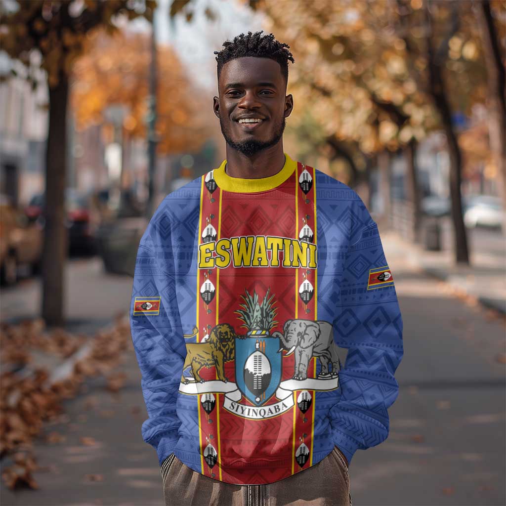 Eswatini African Pattern Sweatshirt Swaziland Shield Siyinqaba LT01