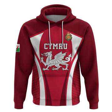 Wales Rugby Hoodie Three Feathers Dragon 2023 World Cup LT01