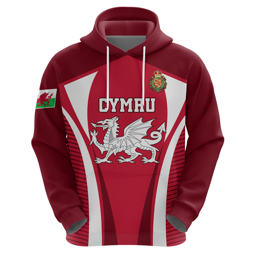 Wales Rugby Hoodie Three Feathers Dragon 2023 World Cup LT01