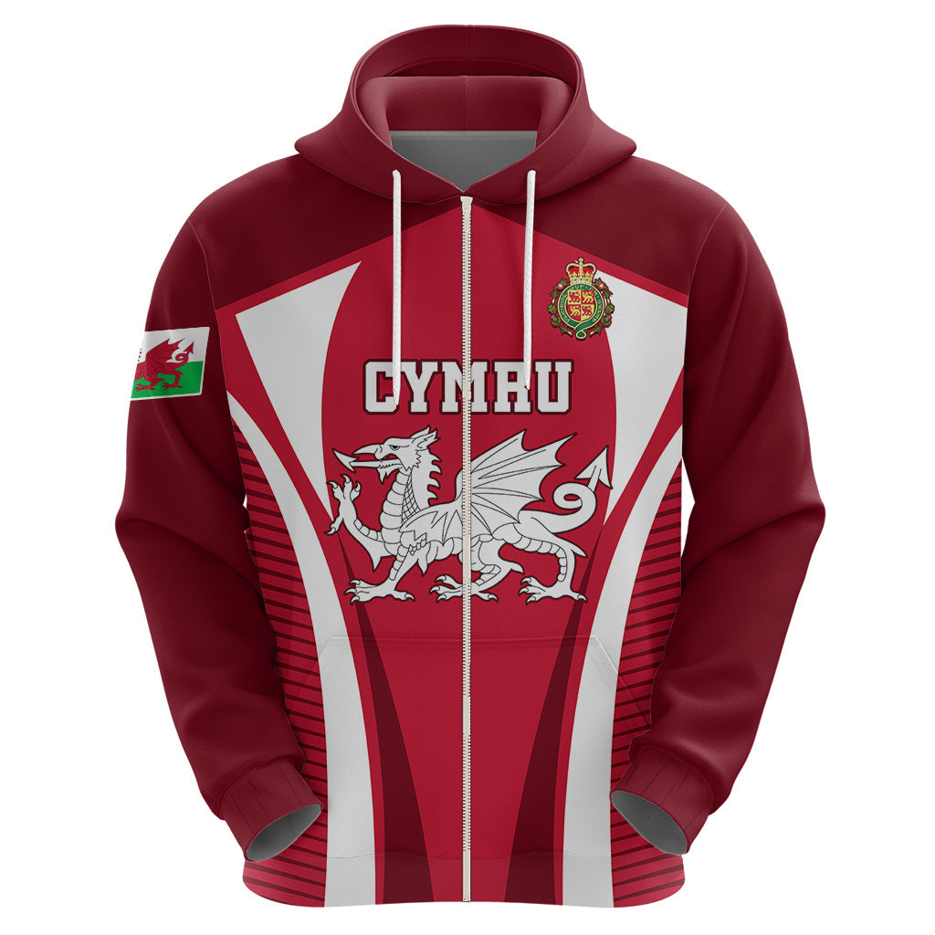 Wales Rugby Hoodie Three Feathers Dragon 2023 World Cup LT01
