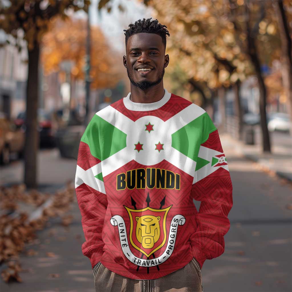 Personalized Burundi Sweatshirt Coat Of Arms African Pattern LT01