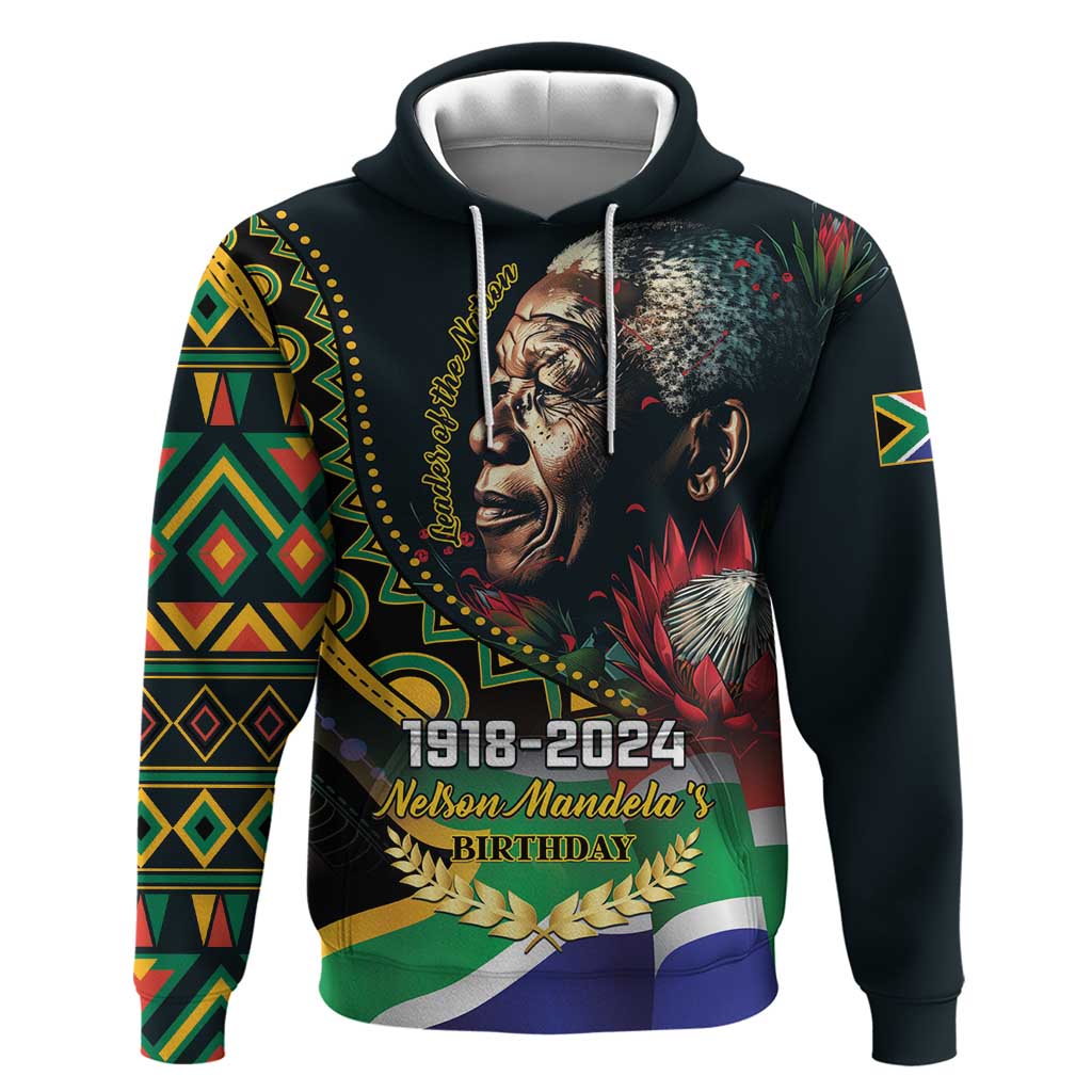 Nelson Mandela Birthday Hoodie Leader of the Nation LT01
