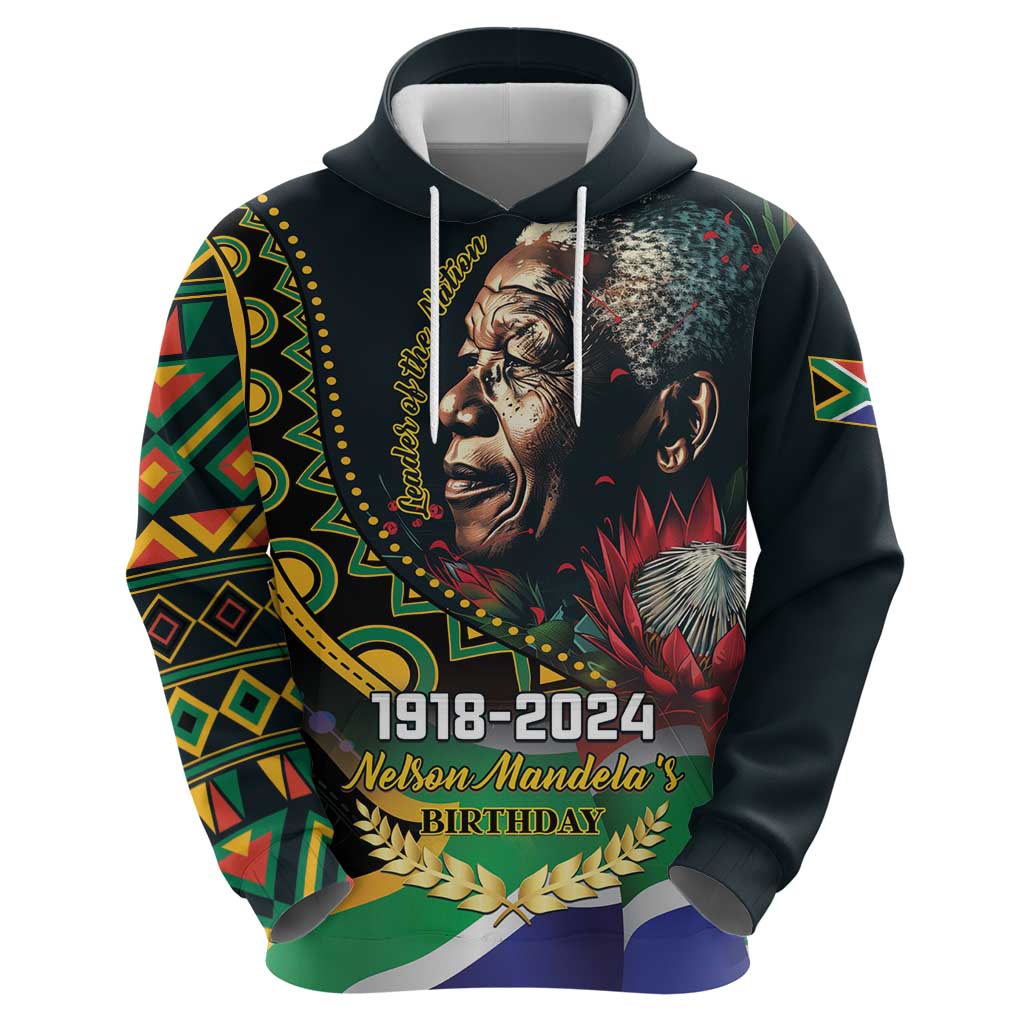 Nelson Mandela Birthday Hoodie Leader of the Nation LT01