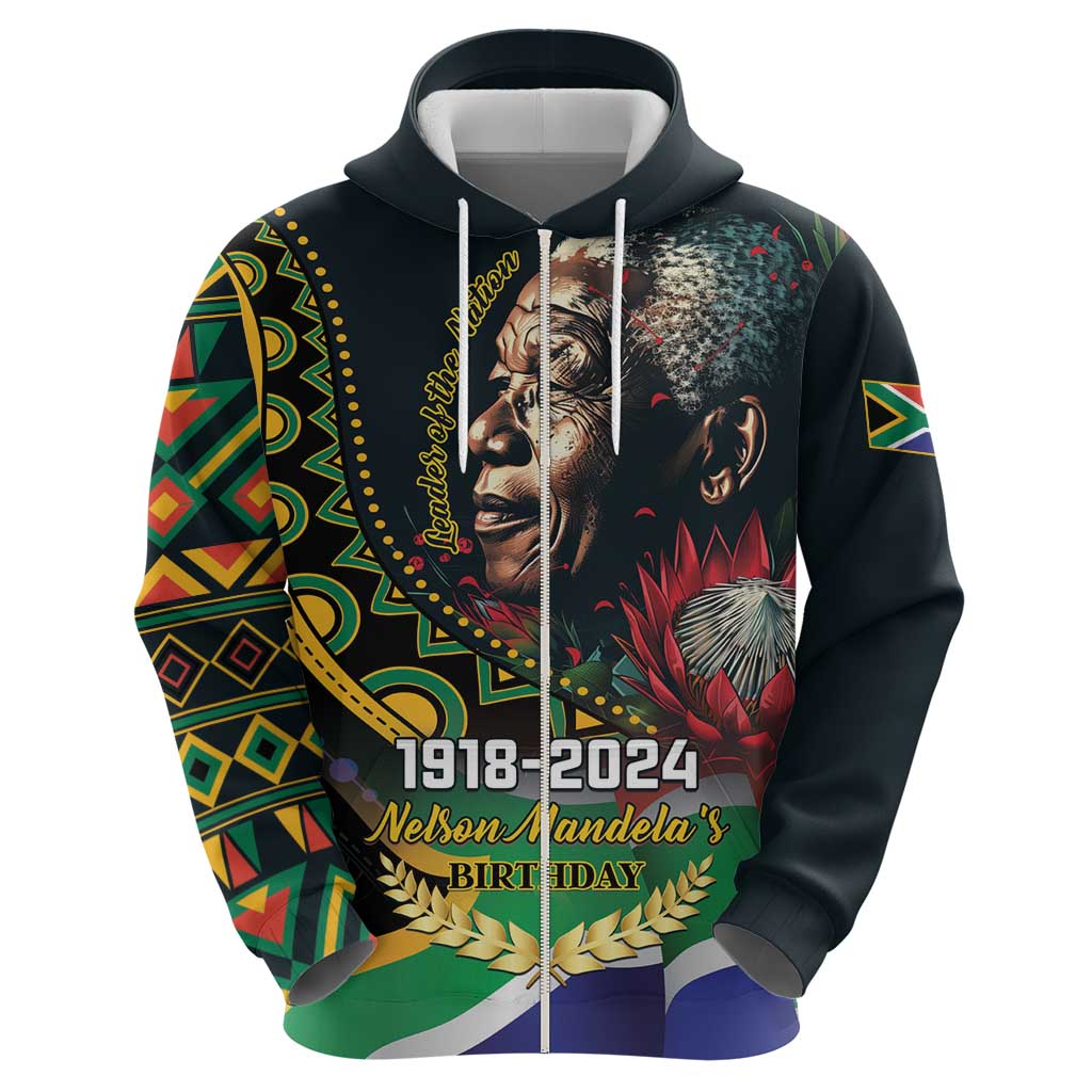 Nelson Mandela Birthday Hoodie Leader of the Nation LT01