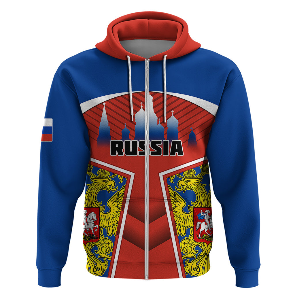 Personalised Russia Hoodie Russian Eagle and Kremlin LT01