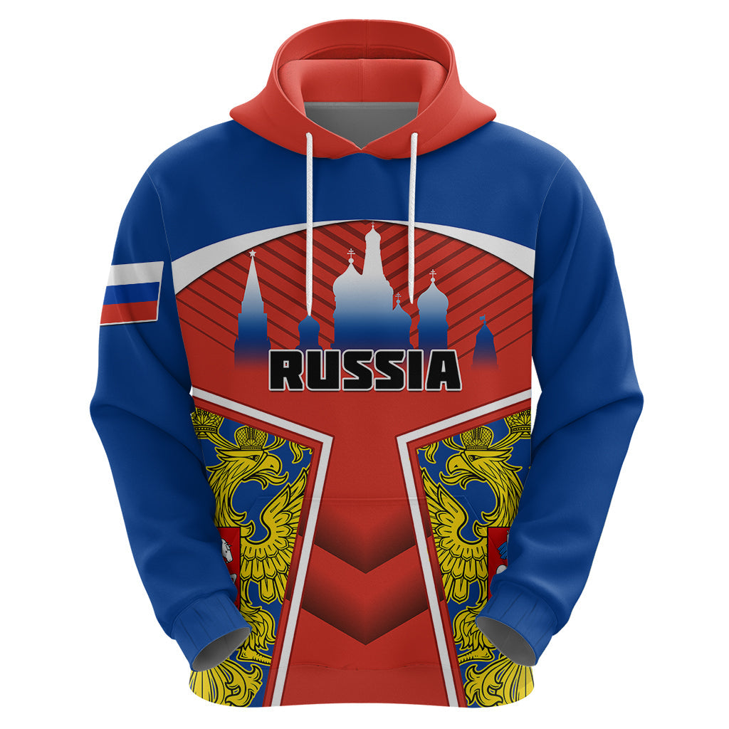 Personalised Russia Hoodie Russian Eagle and Kremlin LT01