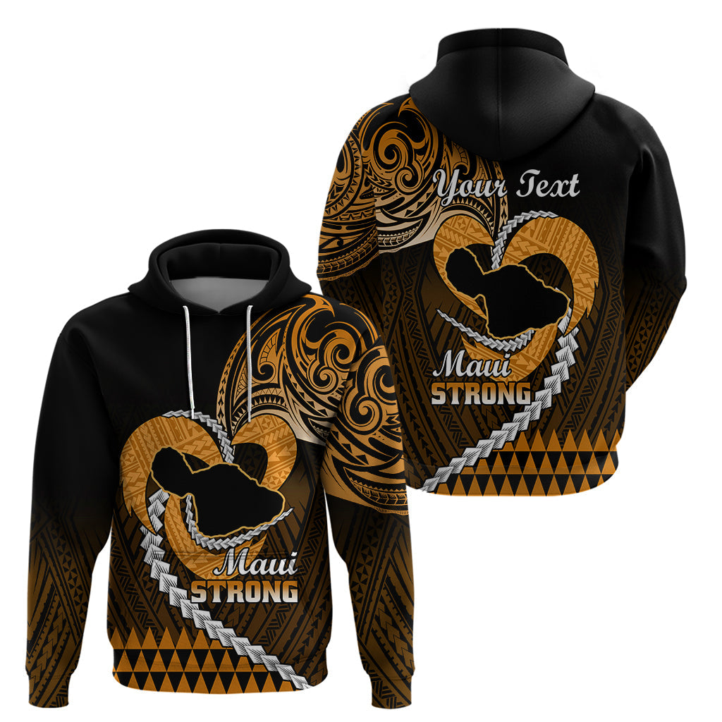 Personalised Hawaii Hoodie Maui Be Strong Kakau Gold Version LT01