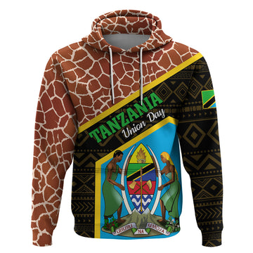 Tanzania Union Day 2024 Hoodie Uhuru na Umoja Giraffe Pattern LT01