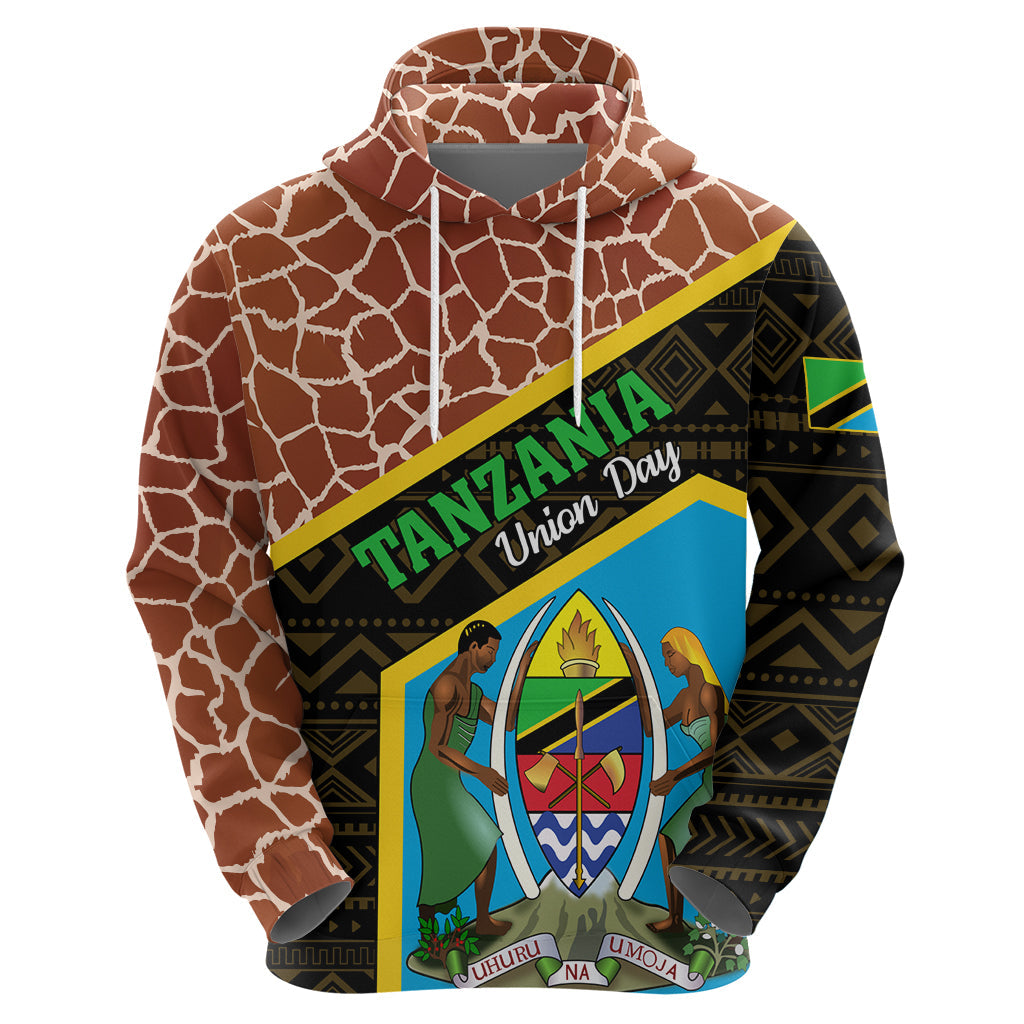 Tanzania Union Day 2024 Hoodie Uhuru na Umoja Giraffe Pattern LT01