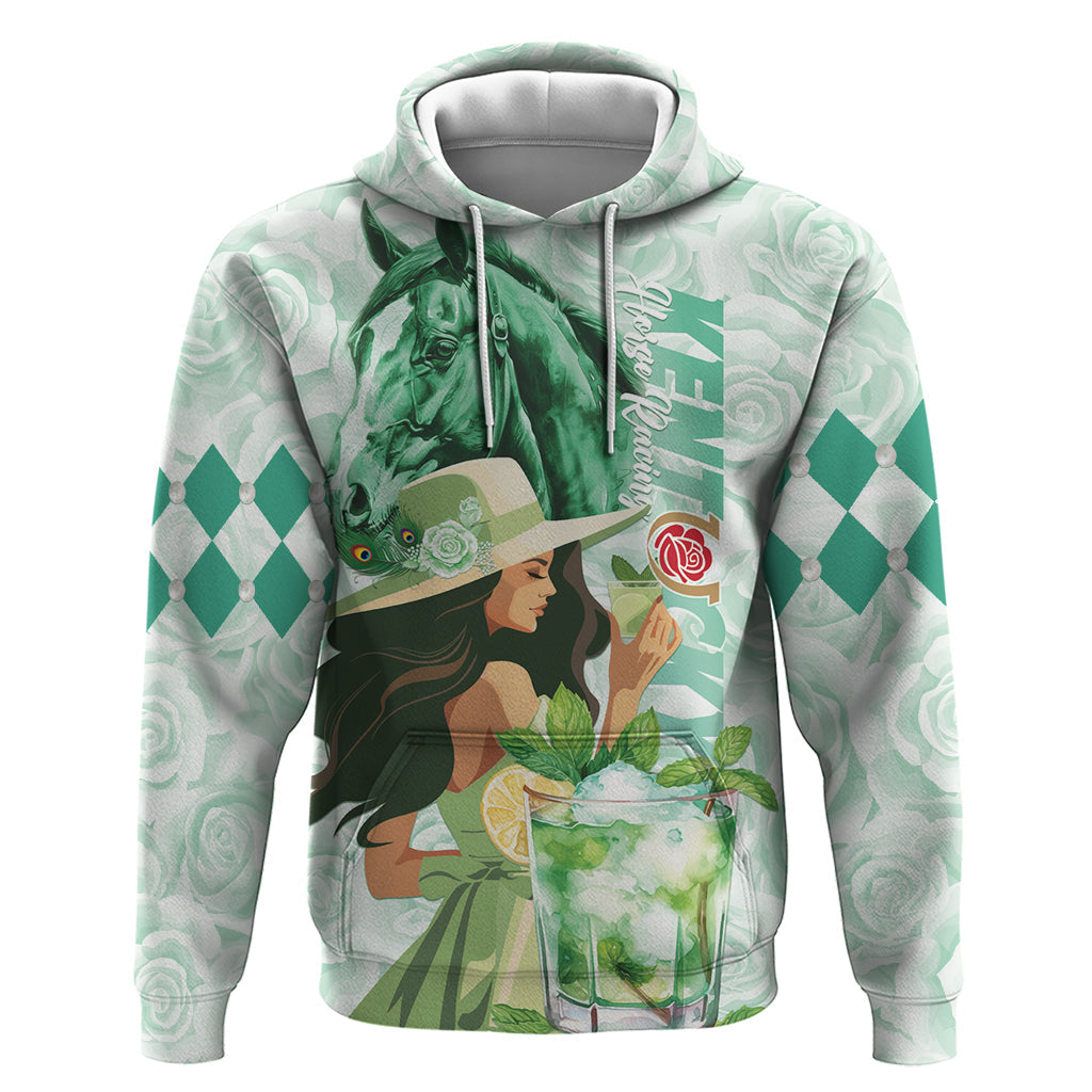 Kentucky Horse Racing Hoodie Fancy Lady With Derby Mint Julep Cocktail LT01
