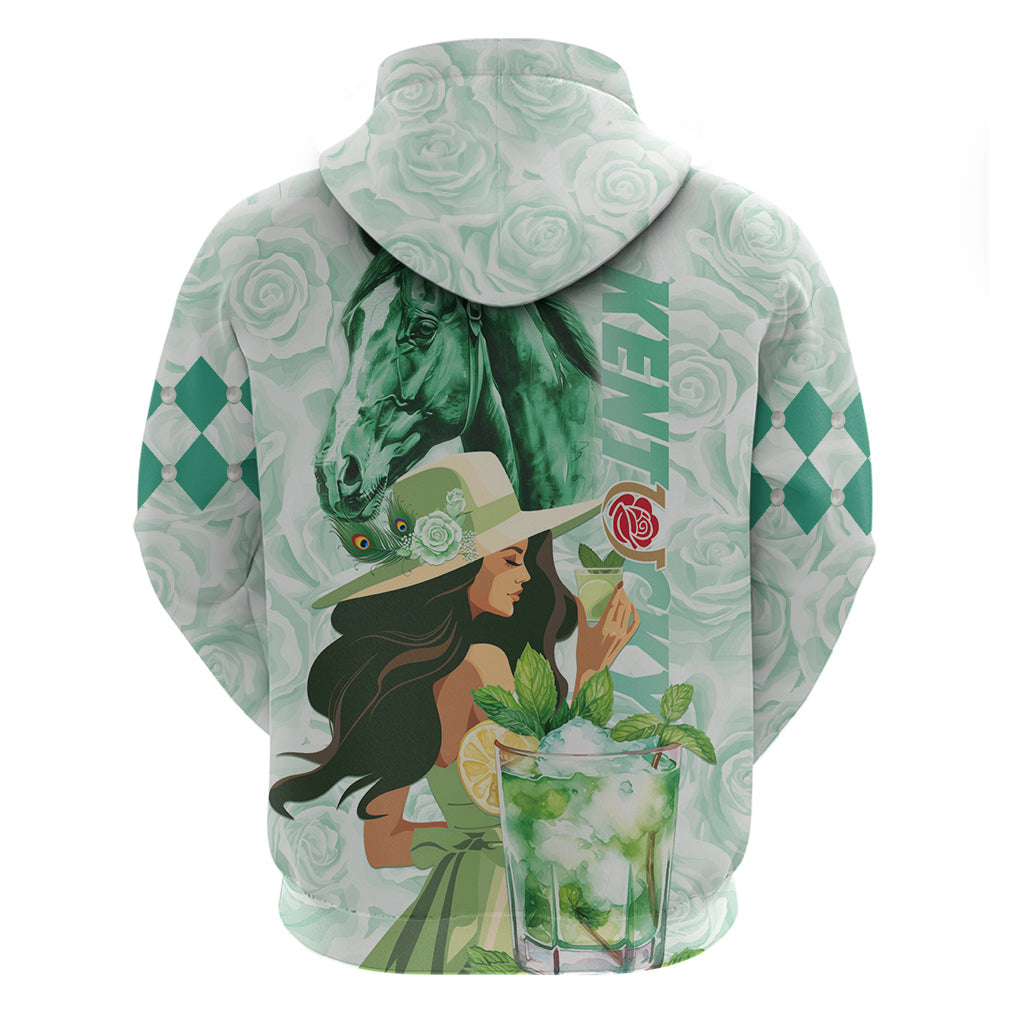 Kentucky Horse Racing Hoodie Fancy Lady With Derby Mint Julep Cocktail LT01