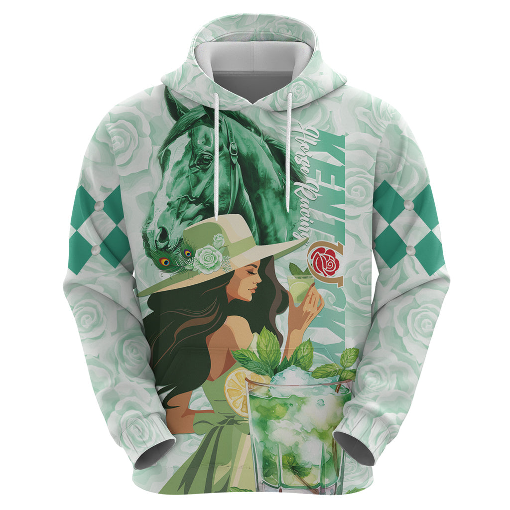 Kentucky Horse Racing Hoodie Fancy Lady With Derby Mint Julep Cocktail LT01