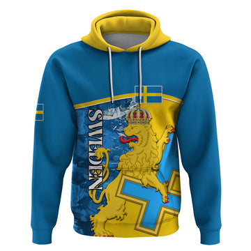 Sweden Hoodie Swedish Lion With Coat Of Arms LT01