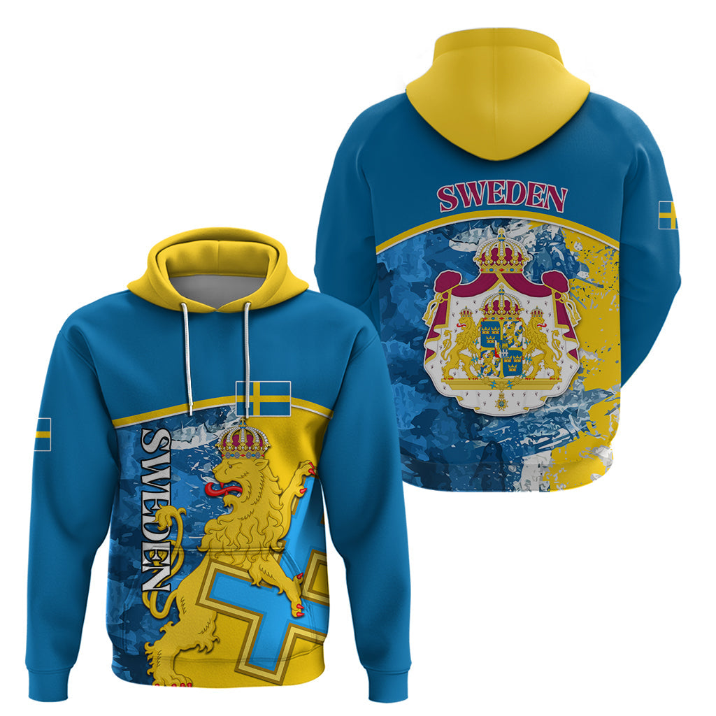 Sweden Hoodie Swedish Lion With Coat Of Arms LT01
