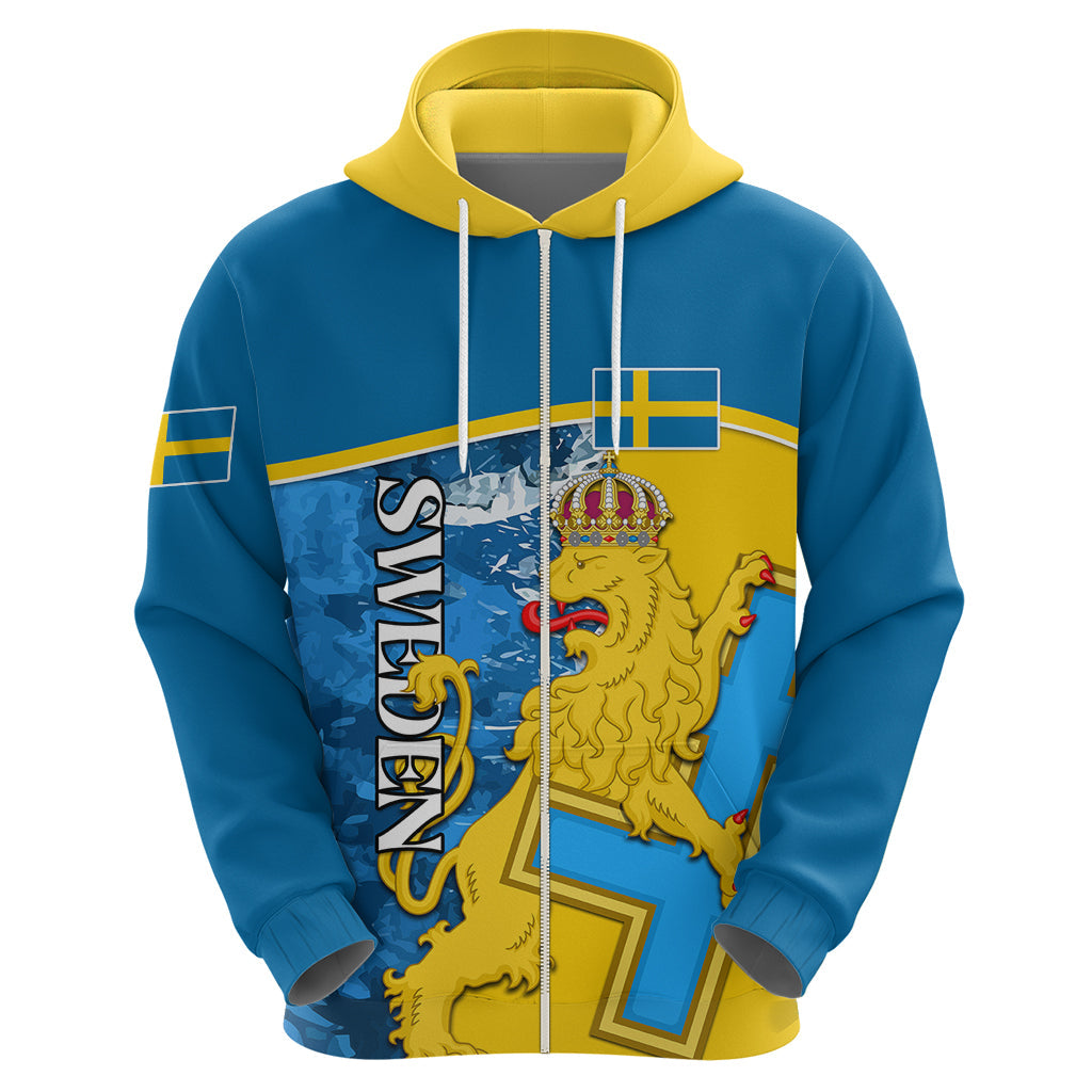 Sweden Hoodie Swedish Lion With Coat Of Arms LT01