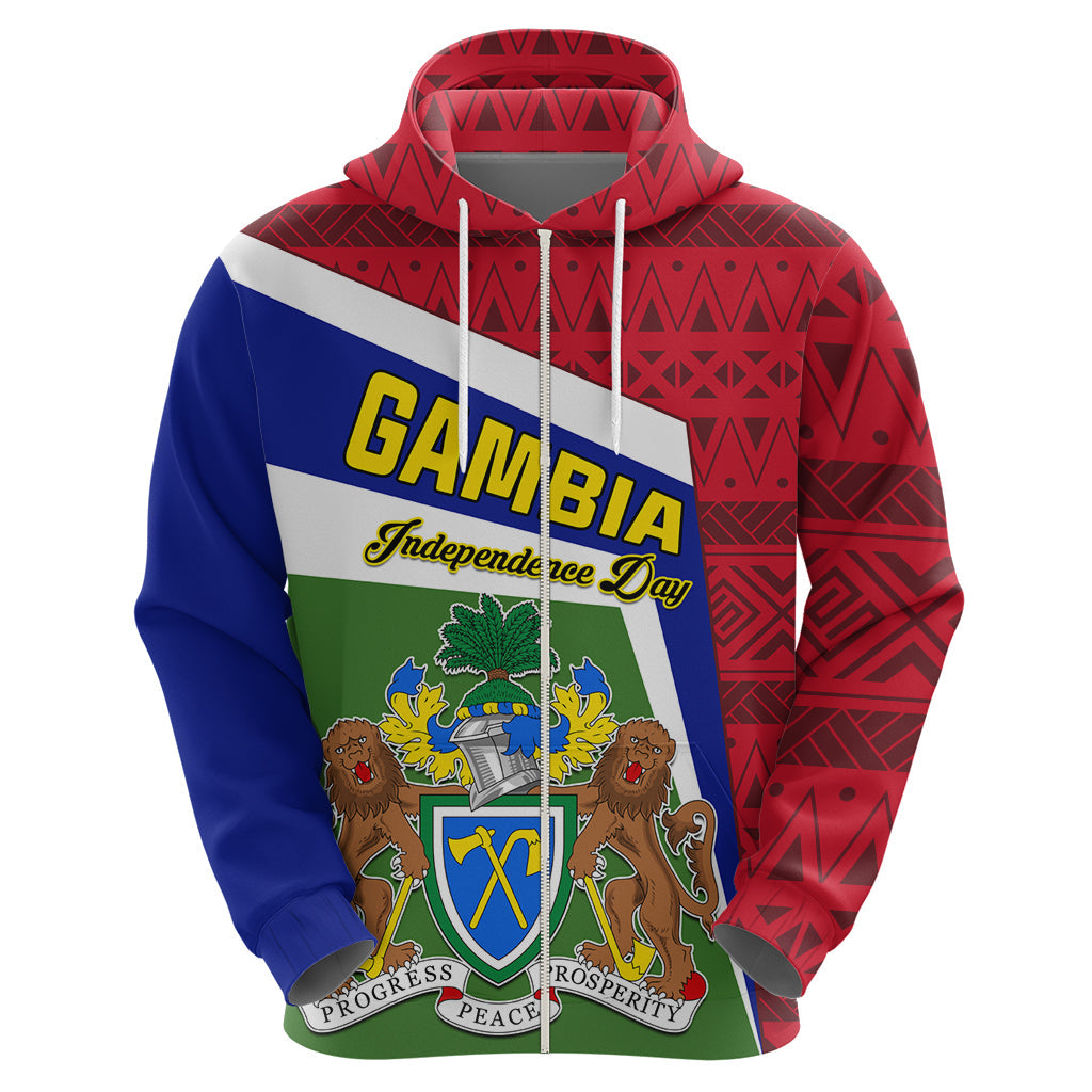 Gambia Independence Day Hoodie Coat Of Arms African Pattern LT01