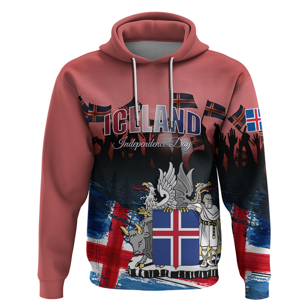 Iceland Independence Day 2024 Hoodie Coat Of Arms Happy 80th Anniversary LT01