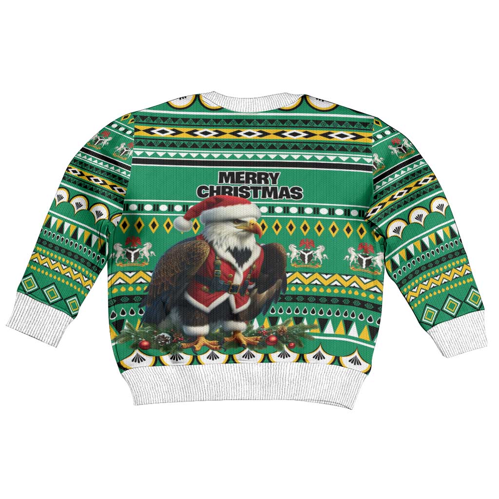 Nigeria Christmas Kid Ugly Christmas Sweater Eagle Santa African Pattern LT01