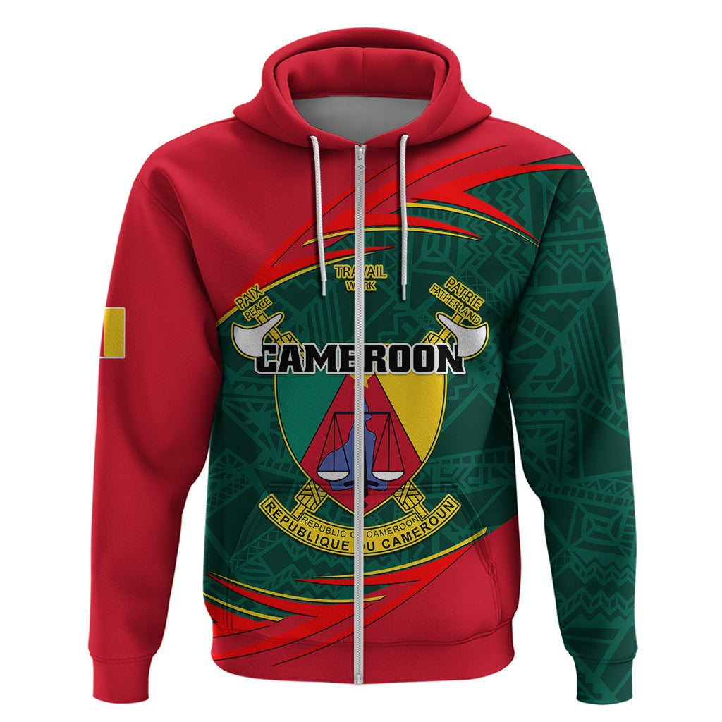 Personalised Cameroon Hoodie Cameroun Coat Of Arms Mix African Pattern LT01