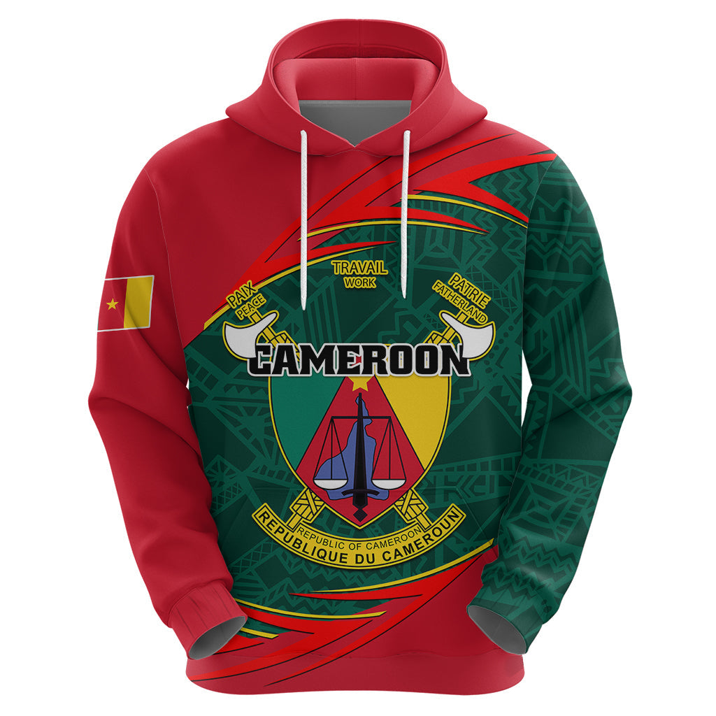 Personalised Cameroon Hoodie Cameroun Coat Of Arms Mix African Pattern LT01