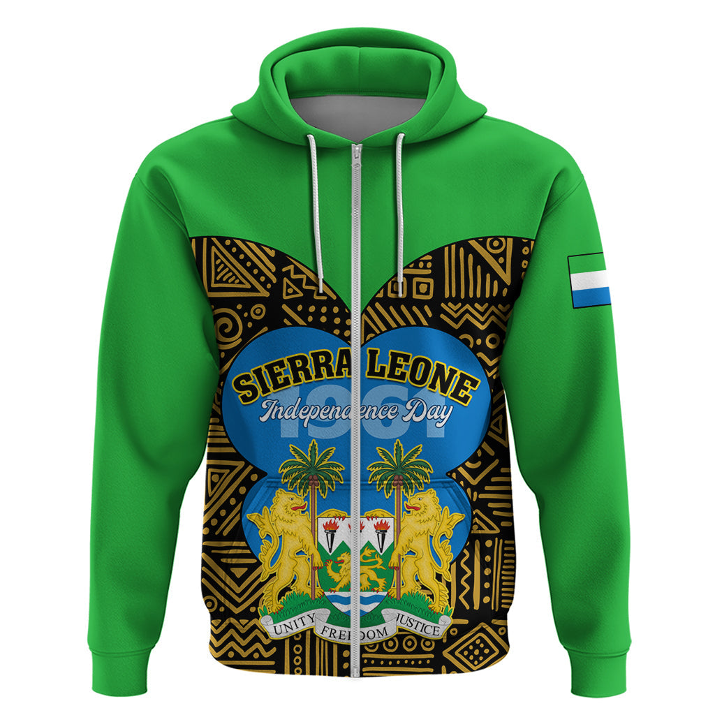 Sierra Leone Independence Day 2024 Hoodie Happy 63rd Anniversary African Pattern LT01