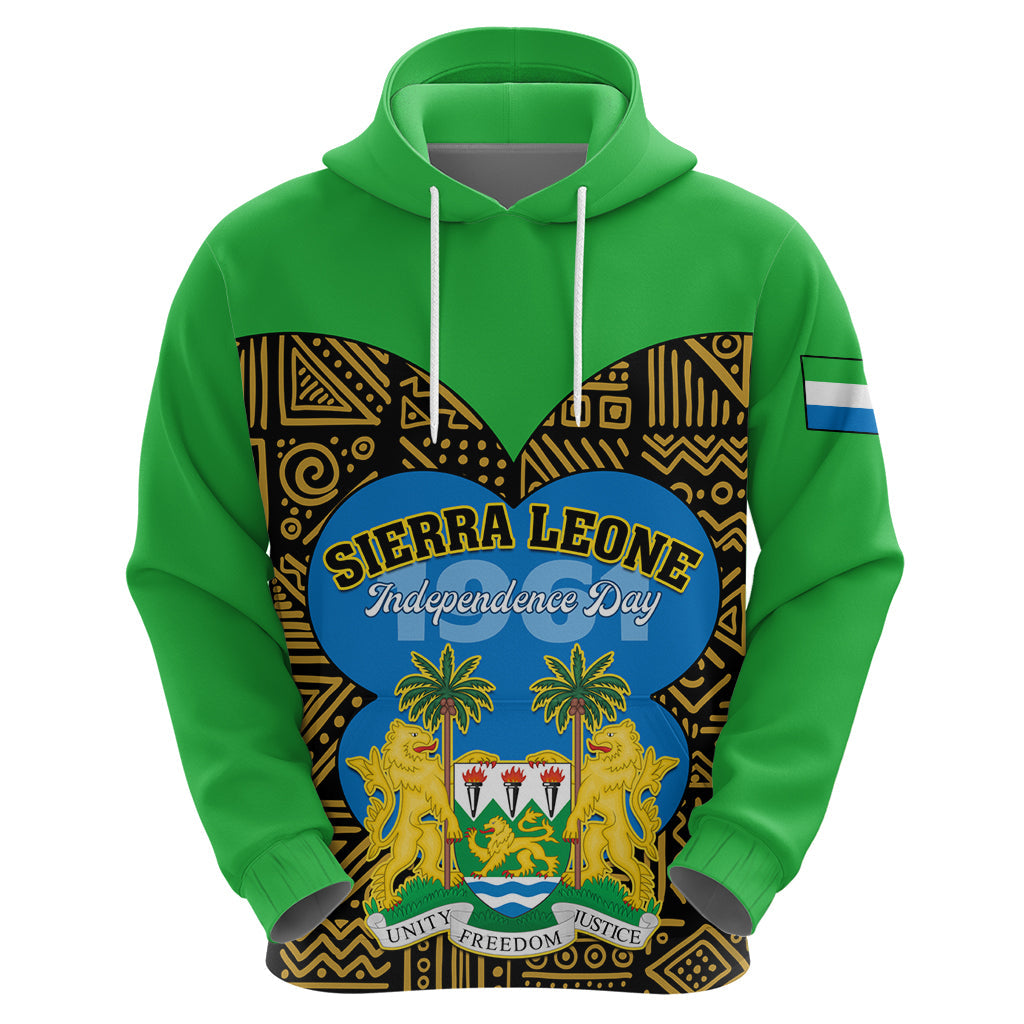 Sierra Leone Independence Day 2024 Hoodie Happy 63rd Anniversary African Pattern LT01
