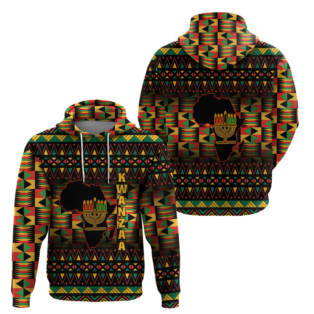 Kwanzaa Festival Hoodie Kinara Candles African Pattern LT01