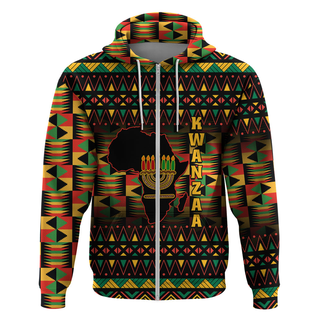 Kwanzaa Festival Hoodie Kinara Candles African Pattern LT01