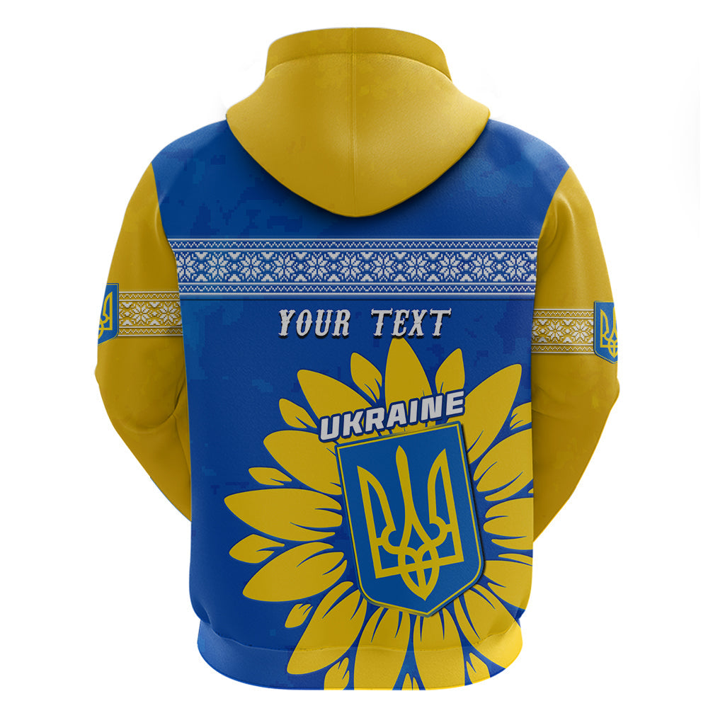 Personalised Ukraine Hoodie Ukrainian Coat Of Arms With Sunflower LT01