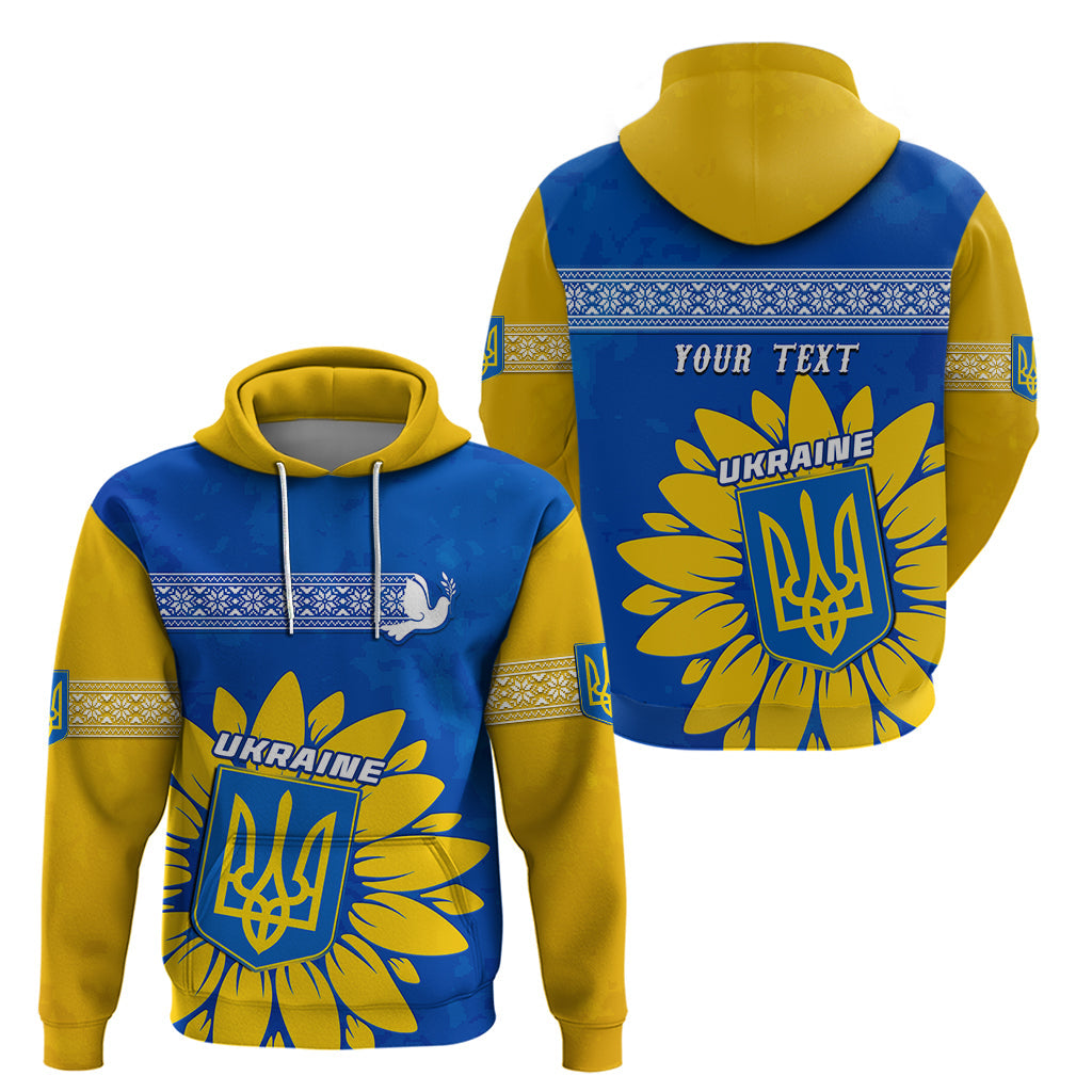 Personalised Ukraine Hoodie Ukrainian Coat Of Arms With Sunflower LT01