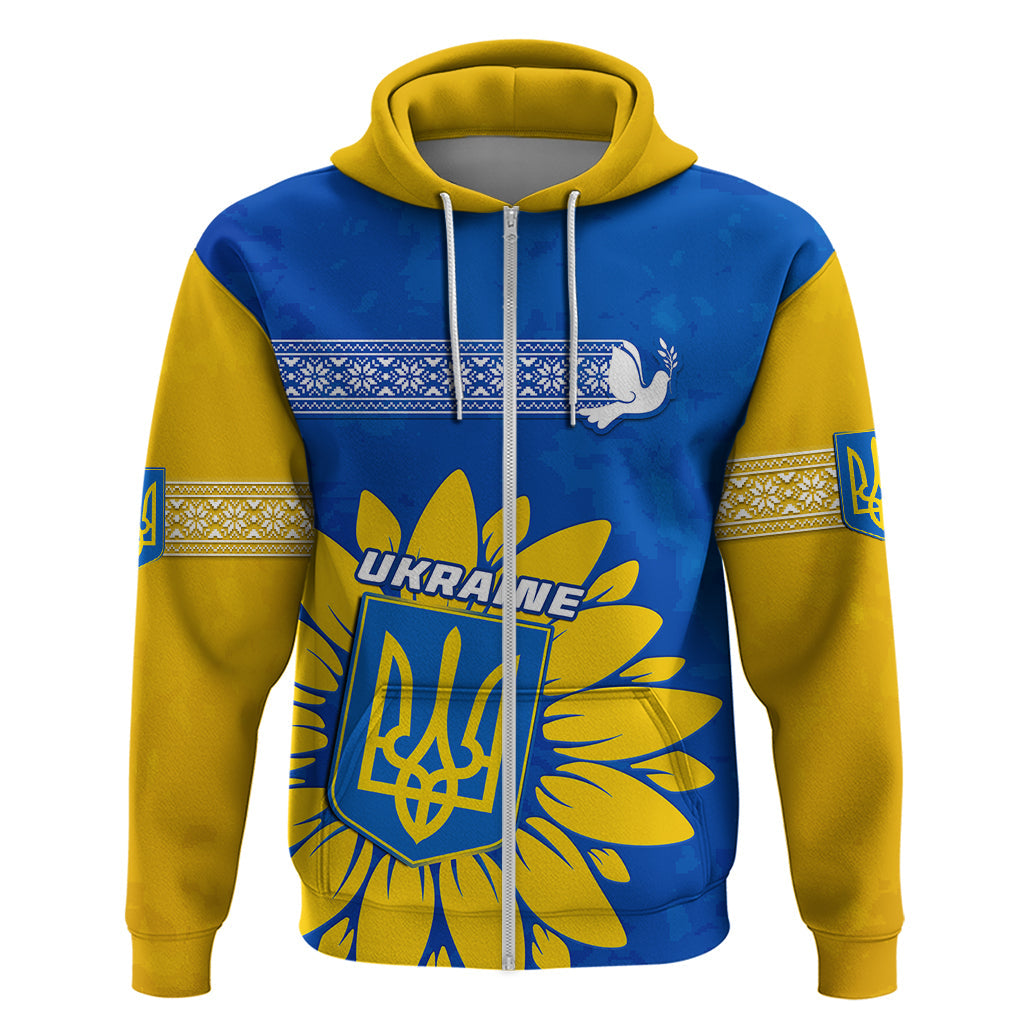 Personalised Ukraine Hoodie Ukrainian Coat Of Arms With Sunflower LT01