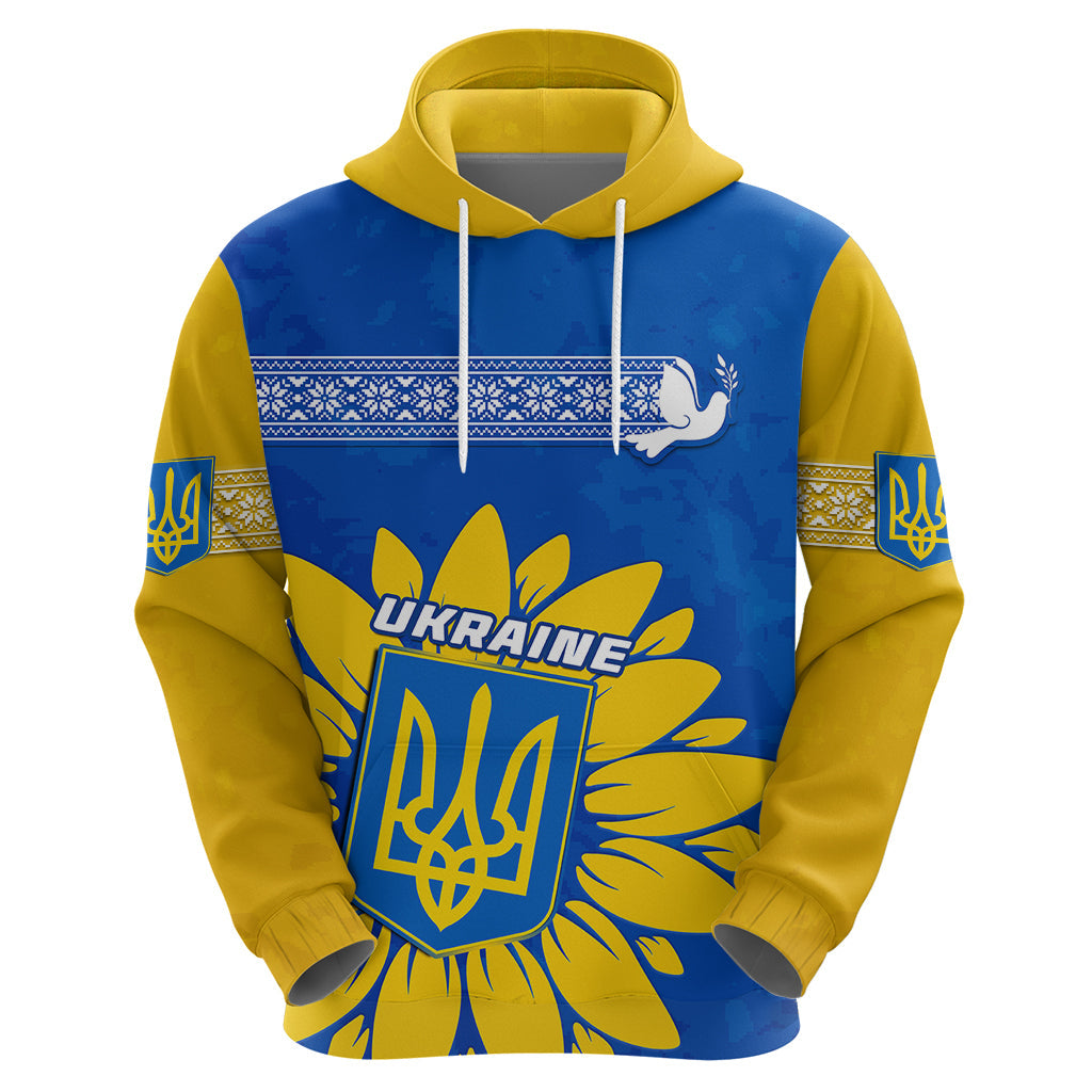 Personalised Ukraine Hoodie Ukrainian Coat Of Arms With Sunflower LT01