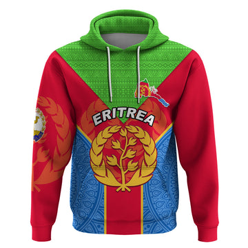 Eritrea Hoodie Eritrean Emblem Flag Mix African Pattern LT01