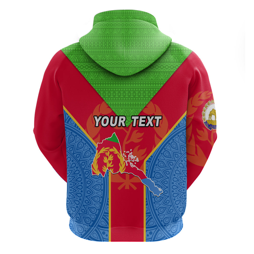 Custom Eritrea Hoodie Eritrean Emblem Flag Mix African Pattern LT01